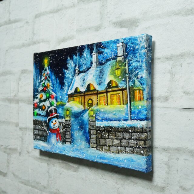 油絵【おとぎの国のホワイトクリスマス】 | iichi 日々の暮らしを