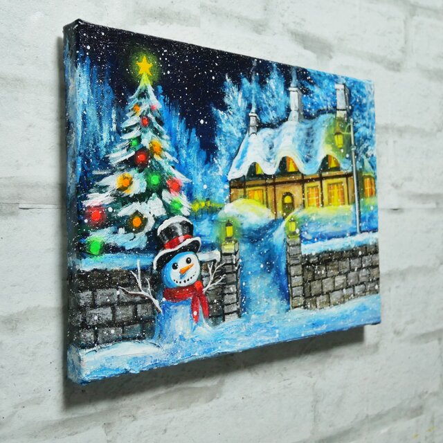 油絵【おとぎの国のホワイトクリスマス】 | iichi 日々の暮らしを