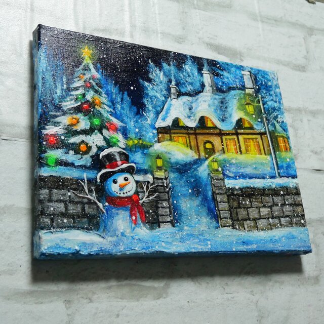 油絵【おとぎの国のホワイトクリスマス】 | iichi 日々の暮らしを