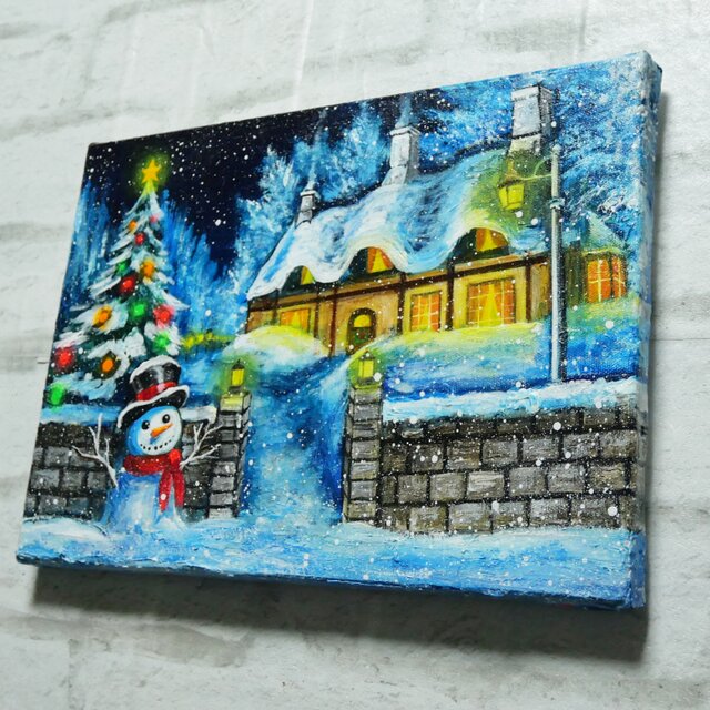 油絵【おとぎの国のホワイトクリスマス】 | iichi 日々の暮らしを