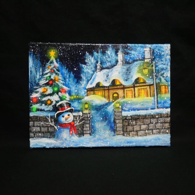 油絵【おとぎの国のホワイトクリスマス】 | iichi 日々の暮らしを