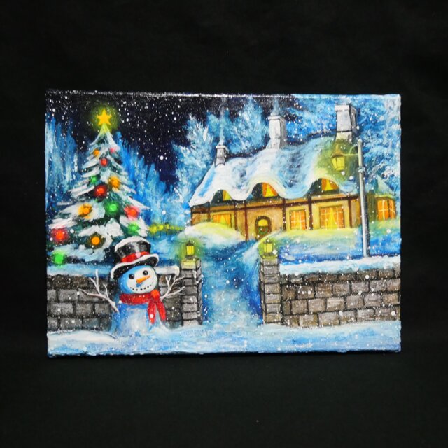 油絵【おとぎの国のホワイトクリスマス】 | iichi 日々の暮らしを