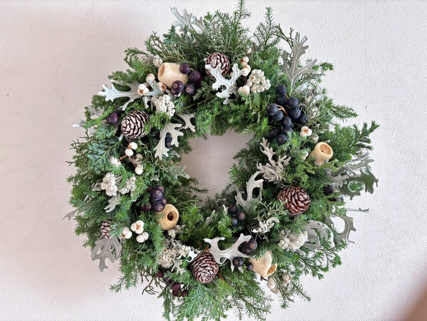 ホワイトクリスマスリース