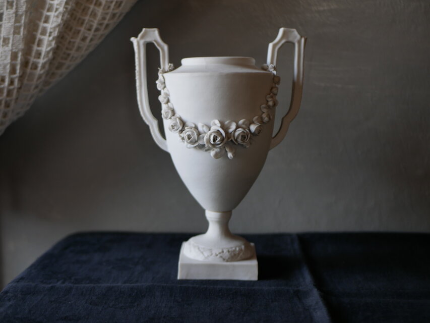 パリ窯　薔薇のガーランド　オブジェ　インテリア　フランスアンティーク　