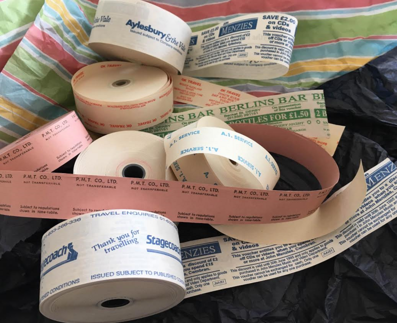 Scotland　ticket（イギリスの業務用ペーパーテープ）とシール30枚set