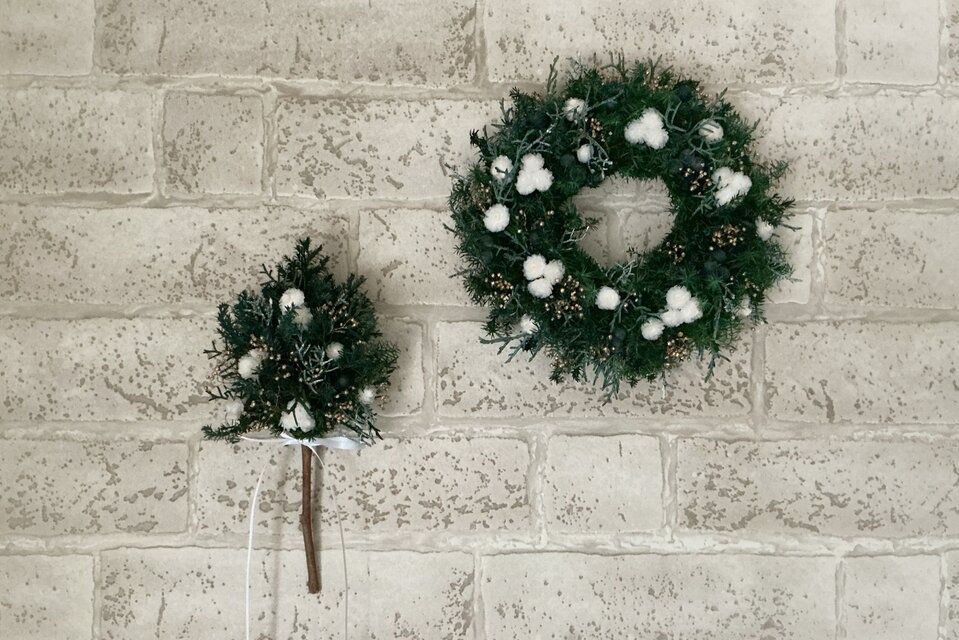 壁掛けツリーとリースのクリスマスセットB | iichi 日々の暮らしを