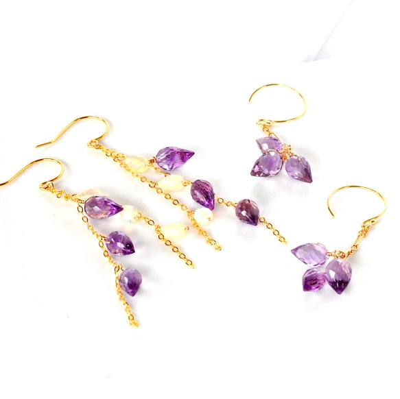 Amethyst Petite Bouquet アメジストフラワーバドピアス 14kgf | iichi