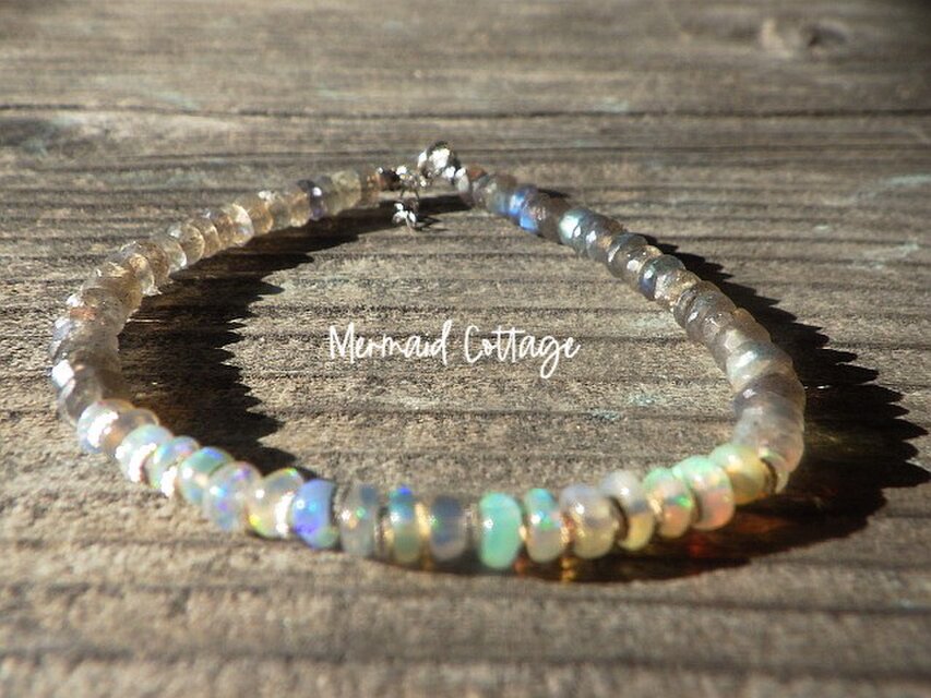 *sv925*Opal Gem Bracelet オパールとラブラドライトのブレスレット
