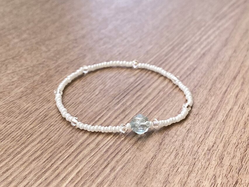 スカイブルートパーズ 天然石 ホワイト ブレスレット