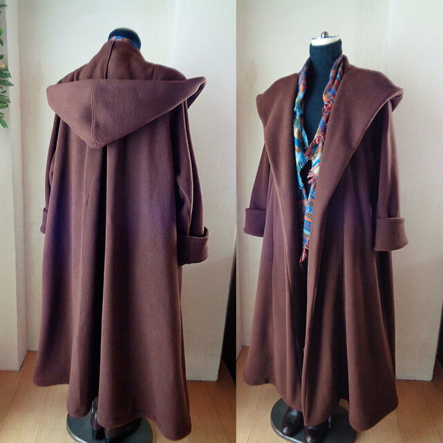 sold魔法使い♥超軽量 ビッグフード ローブコート♥チョコブラウン 