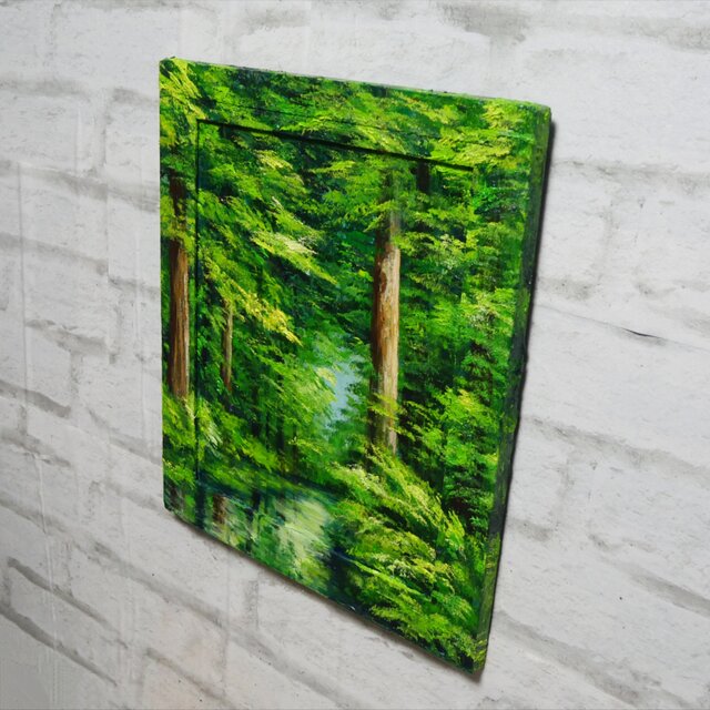 油絵【新緑の川】 | iichi 日々の暮らしを心地よくするハンドメイドや
