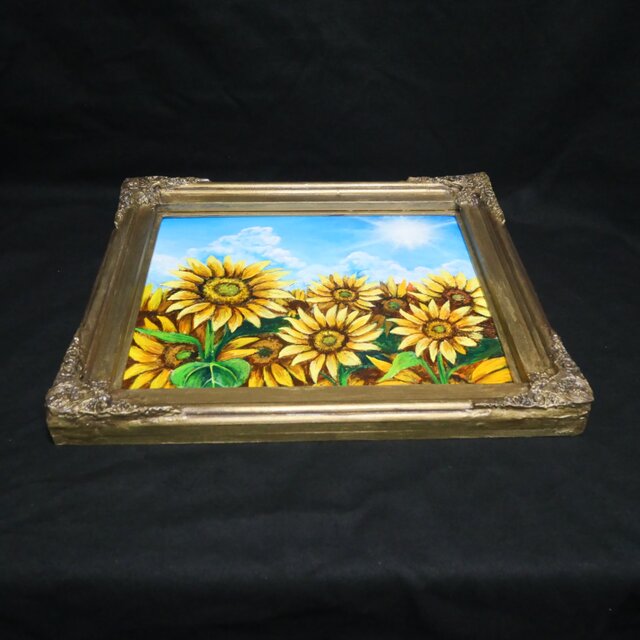 油絵【太陽と向日葵】 | iichi 日々の暮らしを心地よくする