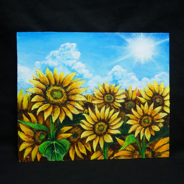 油絵【太陽と向日葵】 | iichi 日々の暮らしを心地よくする