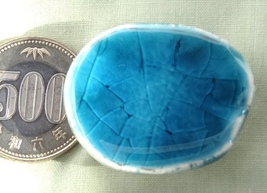 帯留めT01 トルコ青釉