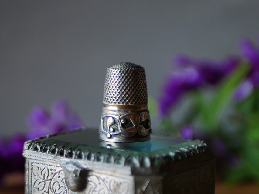 純銀 ヤドリギ フレンチシルバー 指ぬき フランスアンティーク