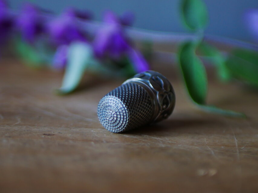 純銀 ヤドリギ フレンチシルバー 指ぬき フランスアンティーク