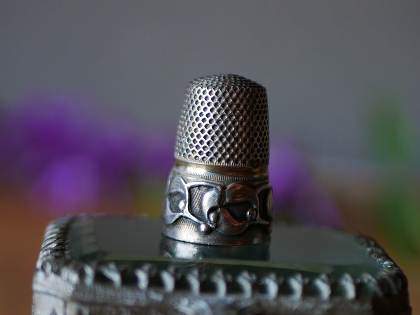 純銀 ヤドリギ フレンチシルバー 指ぬき フランスアンティーク