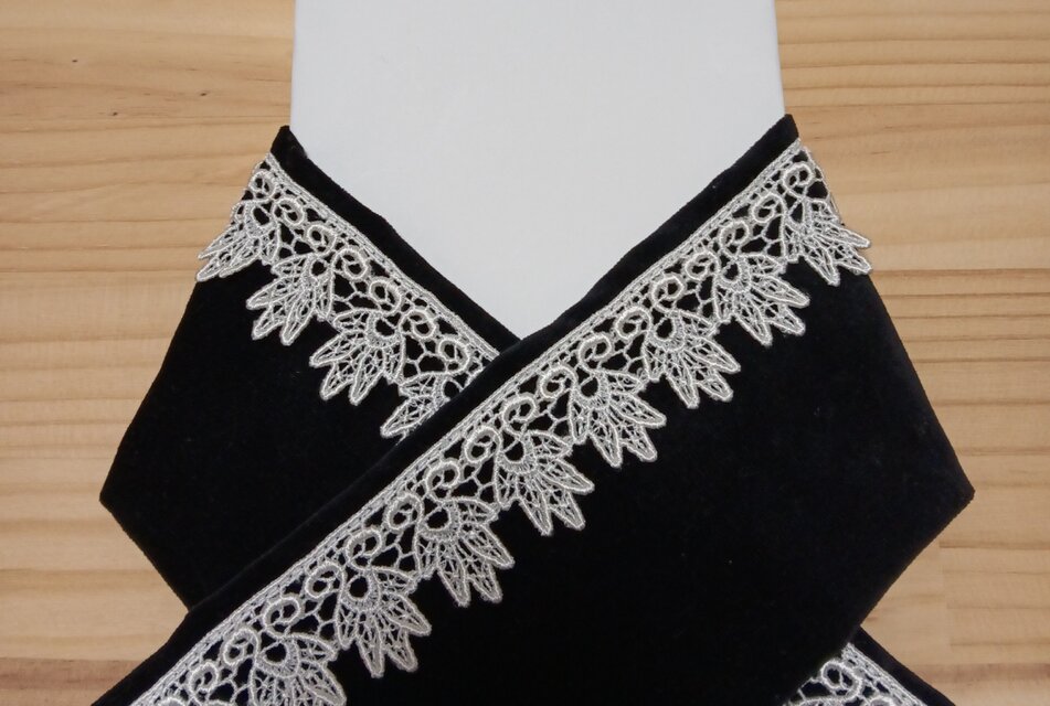 別珍　ケミカルレース　半襟【生地見本あり】