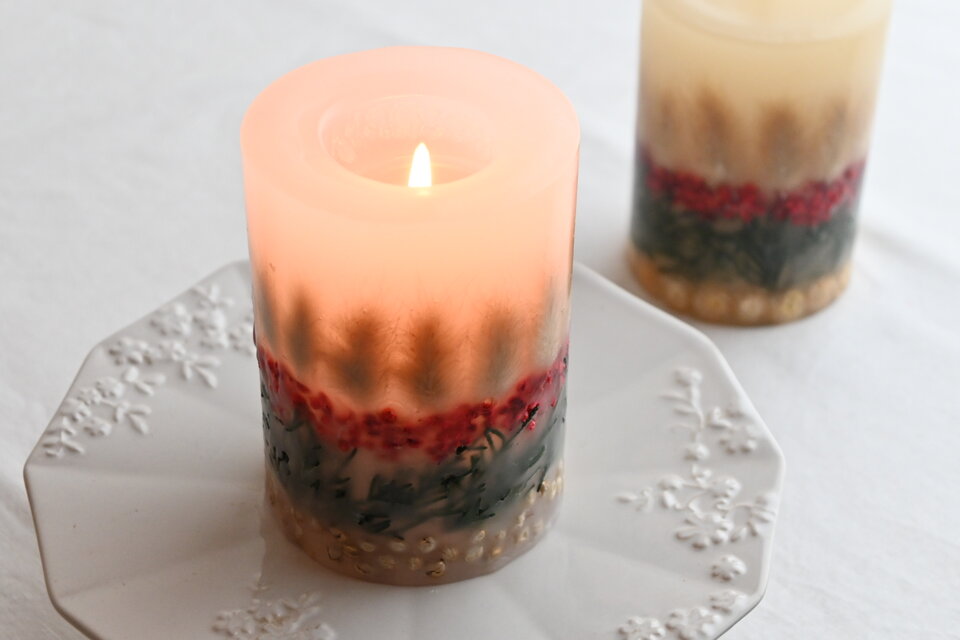 X'mas ボタニカルキャンドル | iichi 日々の暮らしを心地よくする