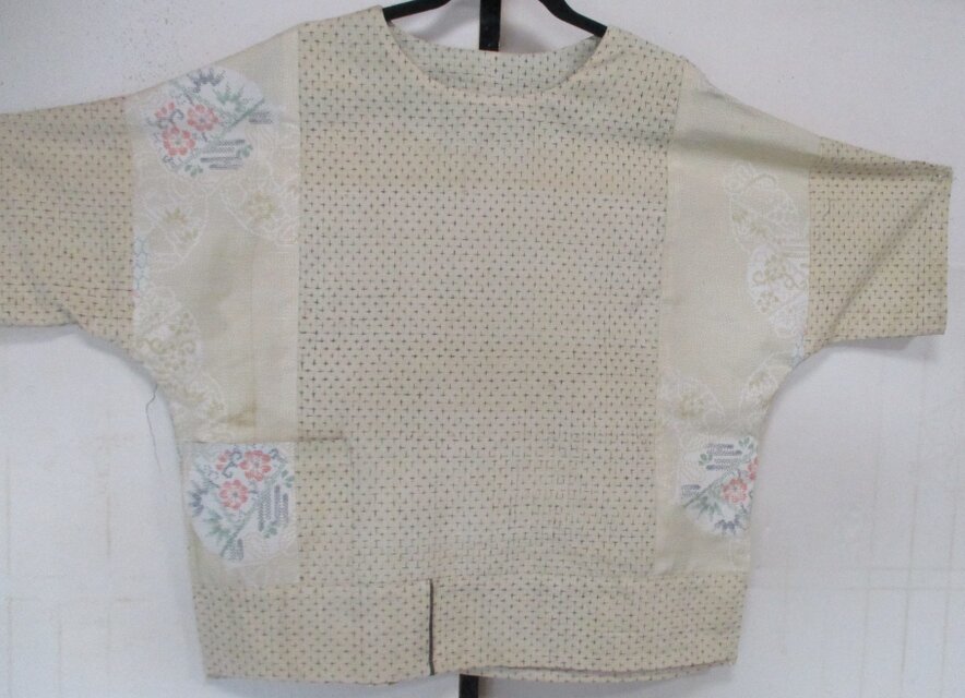 ８５２９　紬の着物で作ったシャツ