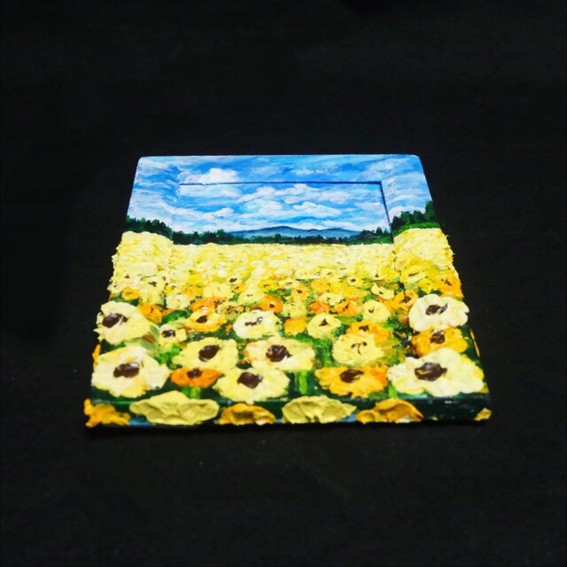 油絵 【ひまわり広場】ミニ絵画 | iichi 日々の暮らしを心地よくする
