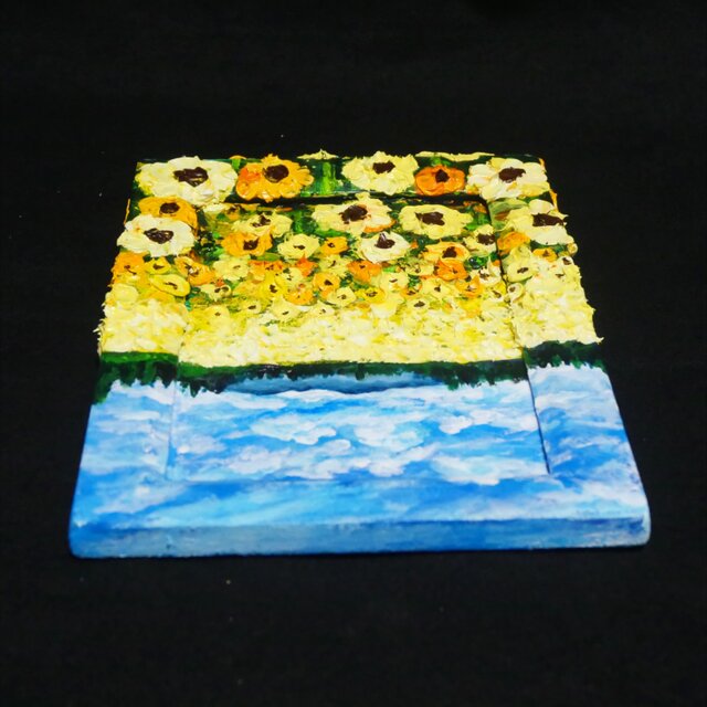 油絵 【ひまわり広場】ミニ絵画 | iichi 日々の暮らしを心地よくする