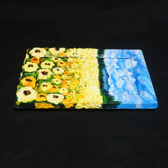 油絵 油彩 油彩画 絵 絵画 【ひまわり広場】ミニ絵画 油絵 【ひまわり広場】ミニ絵画 | iichi 日々の暮らしを心地よくする