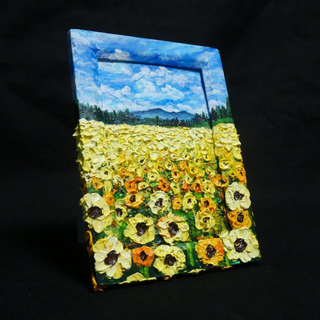 油絵 油彩 油彩画 絵 絵画 【ひまわり広場】ミニ絵画 油絵 【ひまわり広場】ミニ絵画 | iichi 日々の暮らしを心地よくする