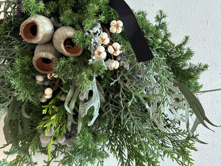 4.クリスマススワッグ ゴールドボタニッククリスマススワッグ60cm｜クリスマス雑貨の通販