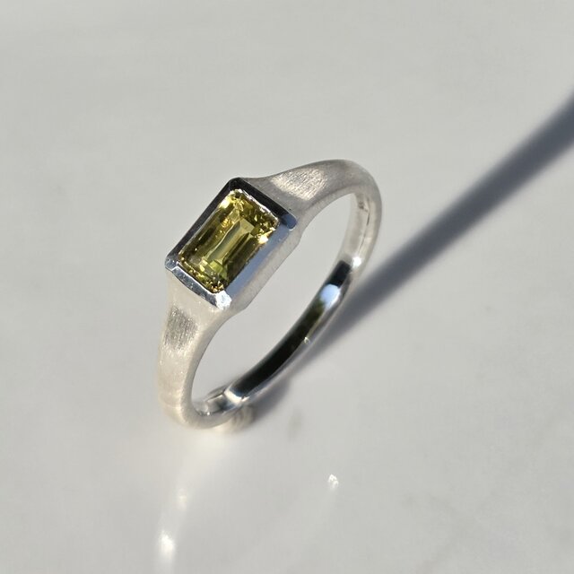 イエロー カナリー トルマリン 0.52ct OCT 印台 シルバーSV925リング