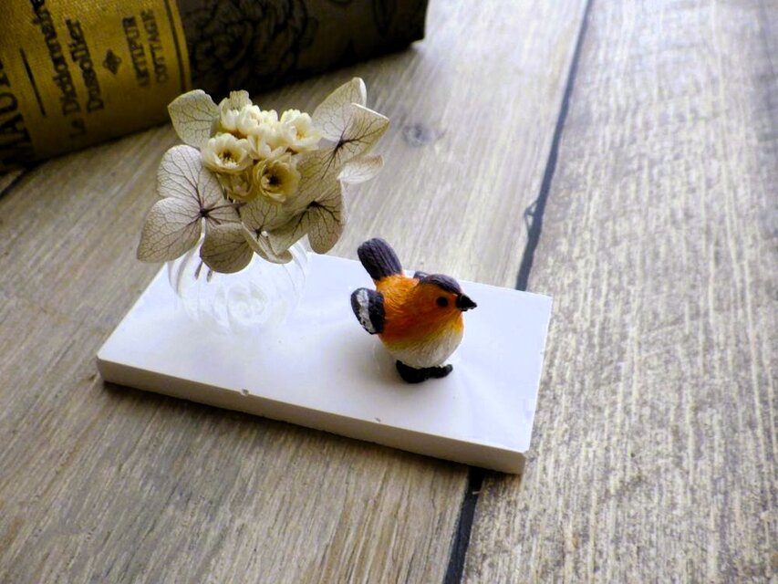 アロマストーンで再現する 小鳥のいる風景 ■ 野鳥 3色展開 ■ オレンジ色