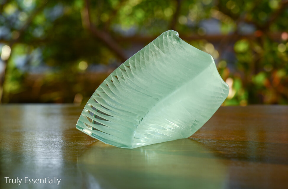 「 光の滑り台 」シリーズ、ガラスのインテリアオブジェ #024