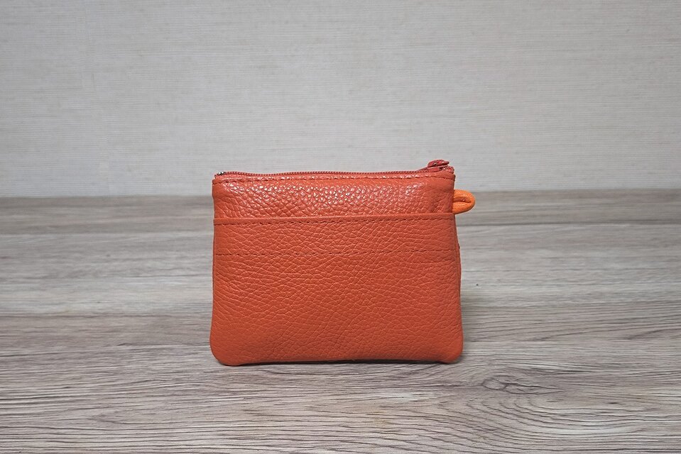 角財布 (牛革・シュリンク・バーントオレンジ)