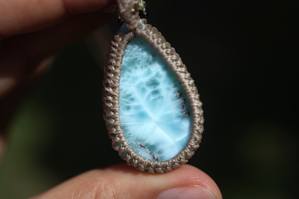 海の波の涙☆高品質☆Larimar マクラメネックレス1893 | iichi 日々の