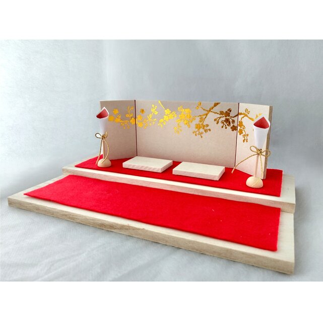 お雛様】 おひなさま 百花 五人飾り 「桃の花 屏風」 | iichi 日々の