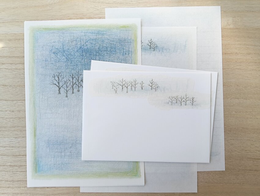 レターセット「冬の木立」