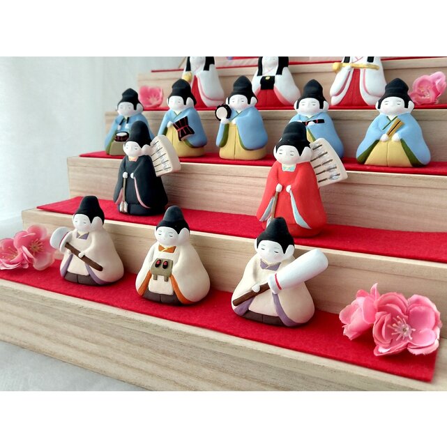 お雛様】 おひなさま 百花 十五人飾り 「桃の花 屏風」 | iichi 日々の