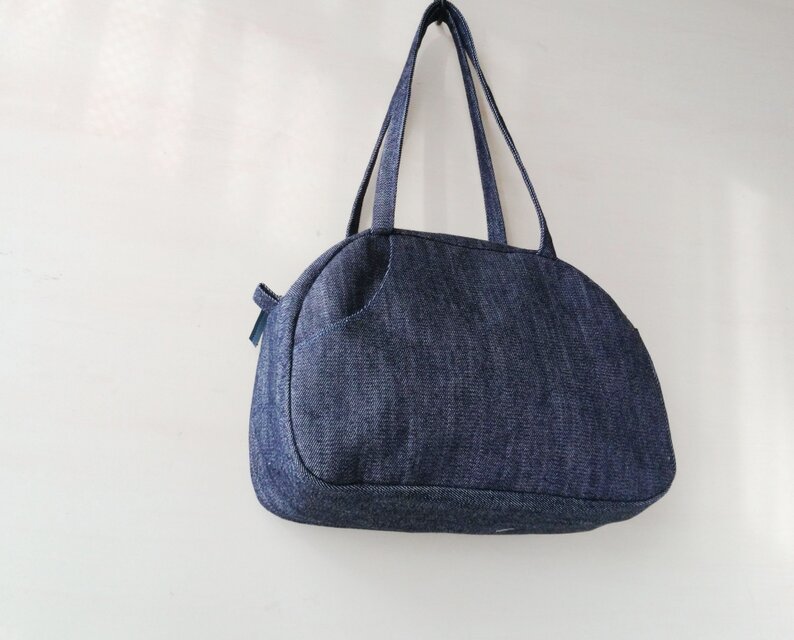 ☆一点もの☆ ボストンバッグミニ デニム(濃紺)