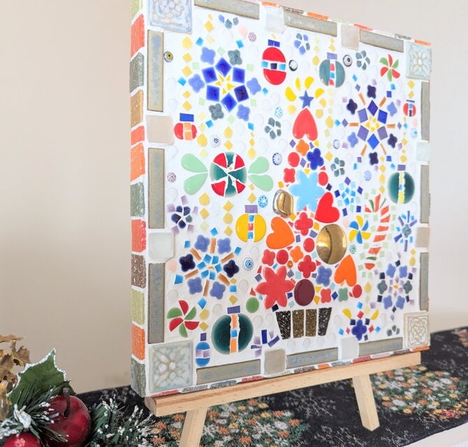 モザイクタイルアート クリスマスの壁飾り | iichi 日々の暮らしを