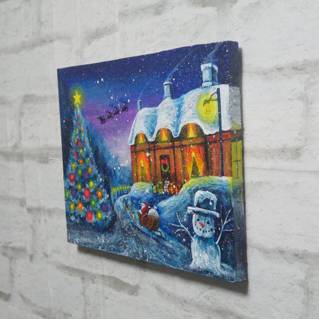 油絵【Christmas】 | iichi 日々の暮らしを心地よくするハンドメイドや