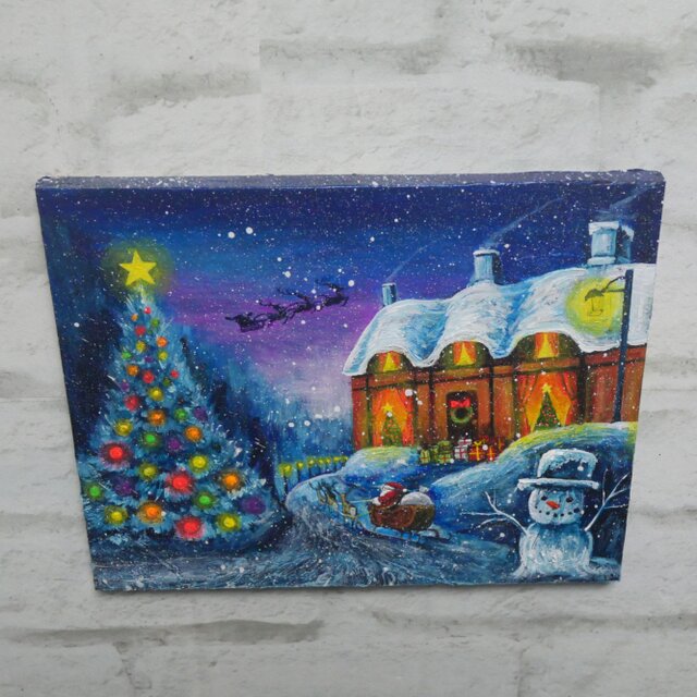 油絵【Christmas】 | iichi 日々の暮らしを心地よくするハンドメイドや