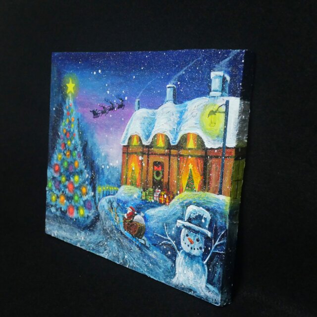 油絵【Christmas】 | iichi 日々の暮らしを心地よくするハンドメイドや