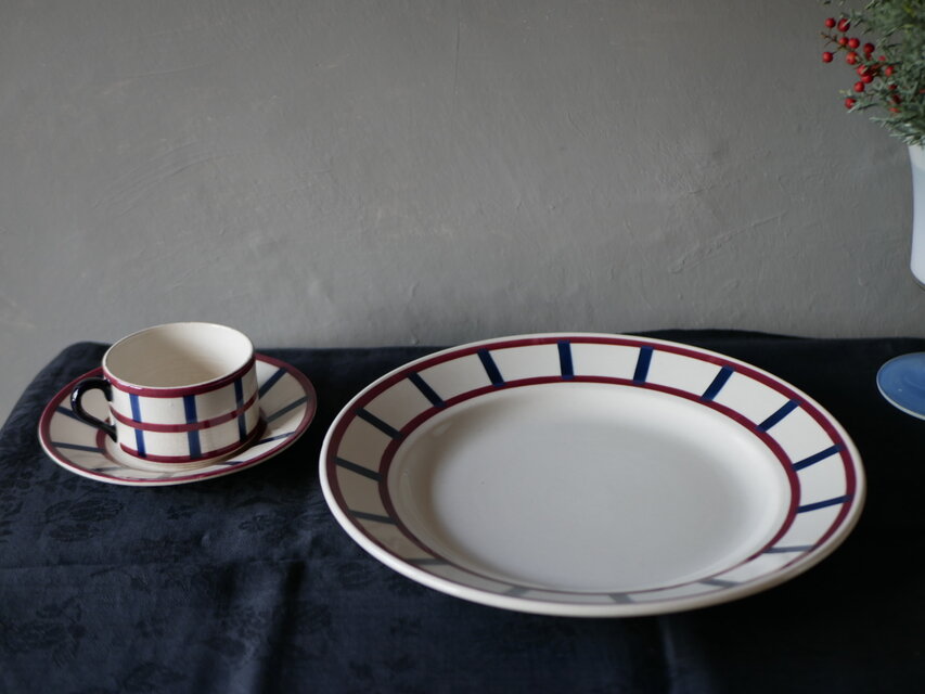 バスク柄 大皿 フランスアンティーク ブロカント アンティークのある