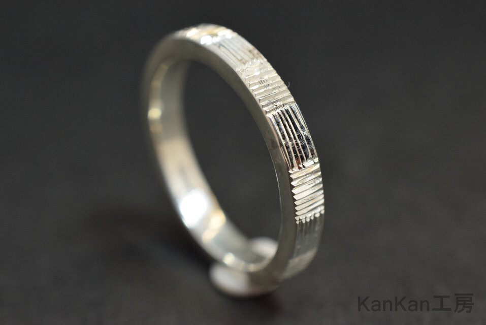 SVリング｜市松・1列｜平打ち・幅(約)3.0㎜