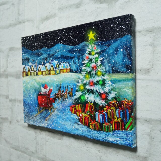 油絵【聖夜の贈り物】 | iichi 日々の暮らしを心地よくする