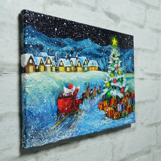 油絵【聖夜の贈り物】 | iichi 日々の暮らしを心地よくする