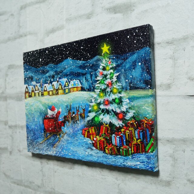 油絵【聖夜の贈り物】 | iichi 日々の暮らしを心地よくする