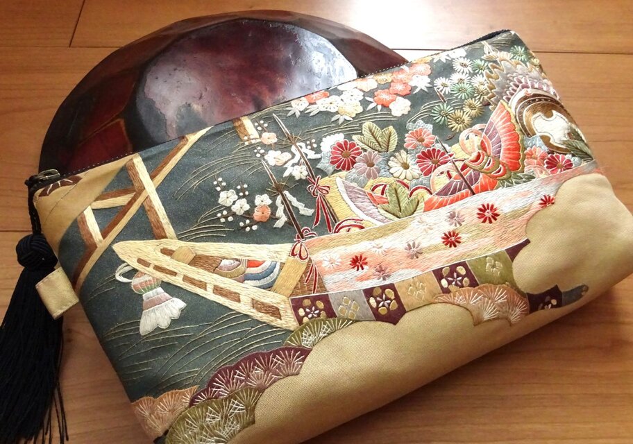 蘇州刺繍の豪華なポーチ(C様ご注文品）