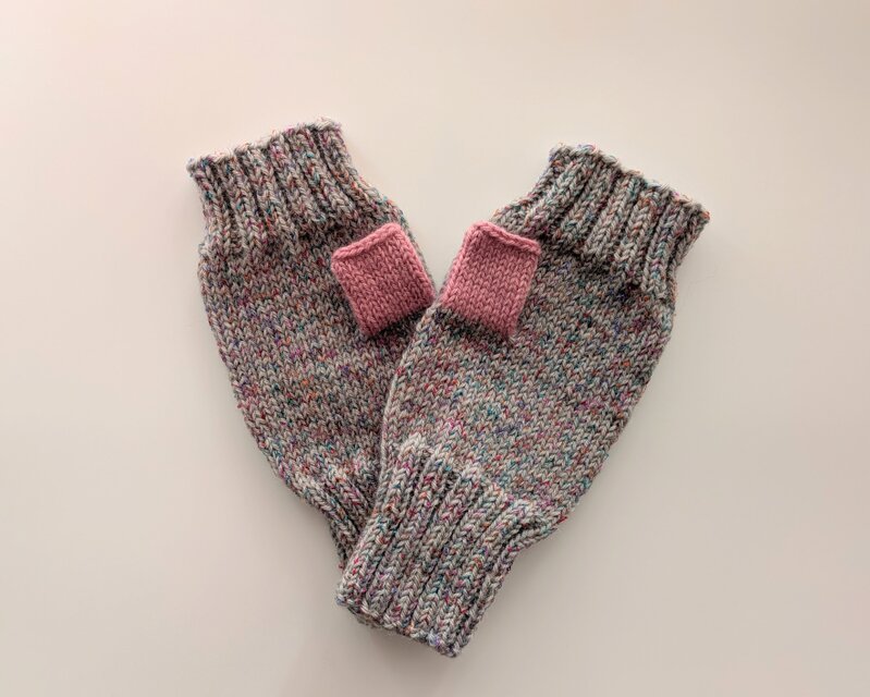 ツイード調ハンドウォーマー　ライトグレー