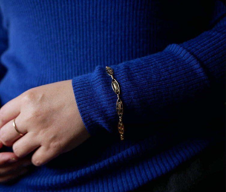 【FB-07】フィリグリー　K18　アンティークブレスレット　アンティークジュエリー　